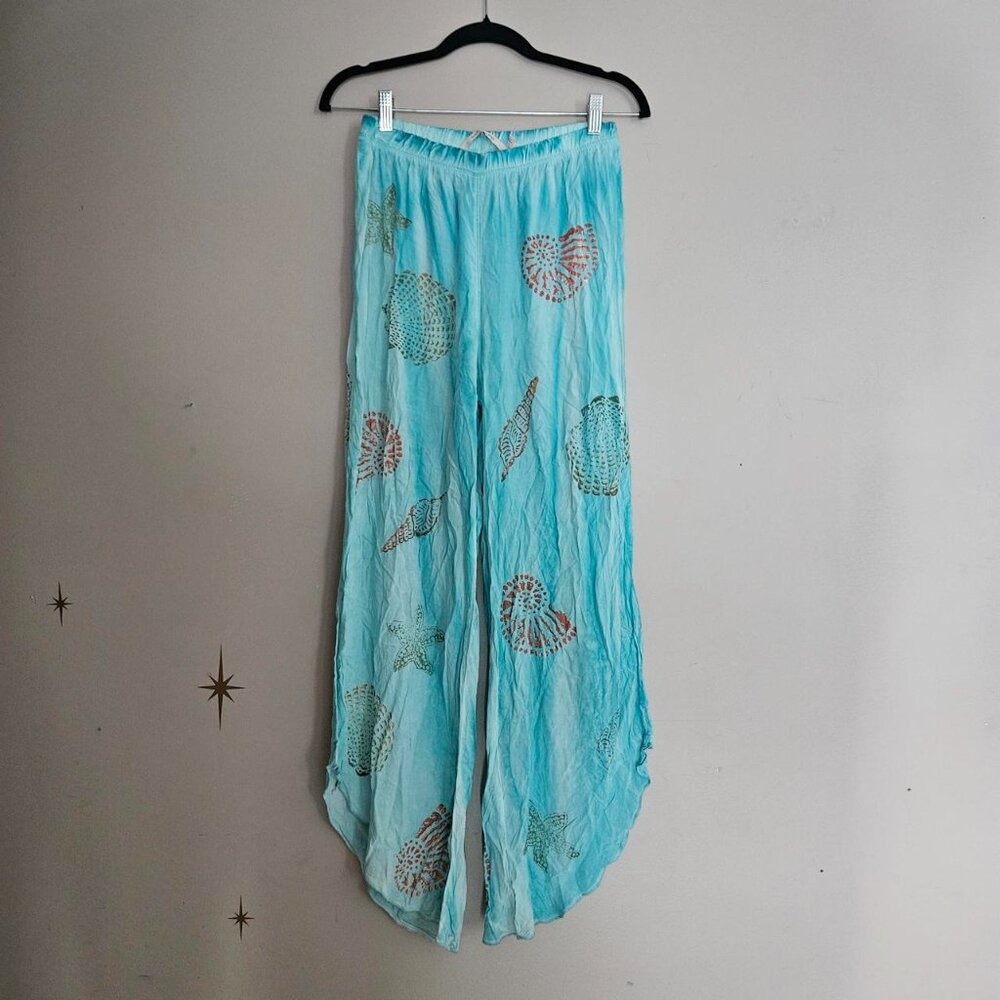 Soft Surroundings Small Wide Leg Cropped Beach Pants, Stamped